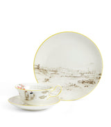 Harrods Bone China Tea Set Inspired by Voyage of the Beagle - 3 Plates, 3 Teacups, 3 Saucers- Buy online at McGrocer