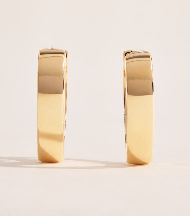 Anita Ko yellow gold lotus hoop earrings, UK version