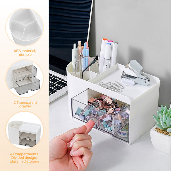 Livingandhome plastic desk organiser with drawers (British brand)
