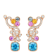 Harrods Boodles The Palace Collection Royal Damask Rose Gold Diamond Sapphire Zircon Earrings- Buy online at McGrocer