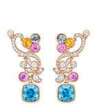 Boodles rose gold diamond sapphire earrings, imported from the UK