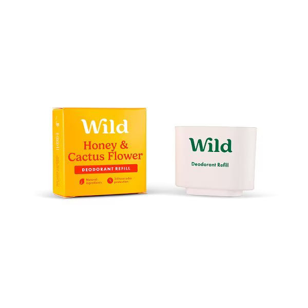 Natural Deodorant Refill Wild Honey Cactus Flower 40g, imported from the UK