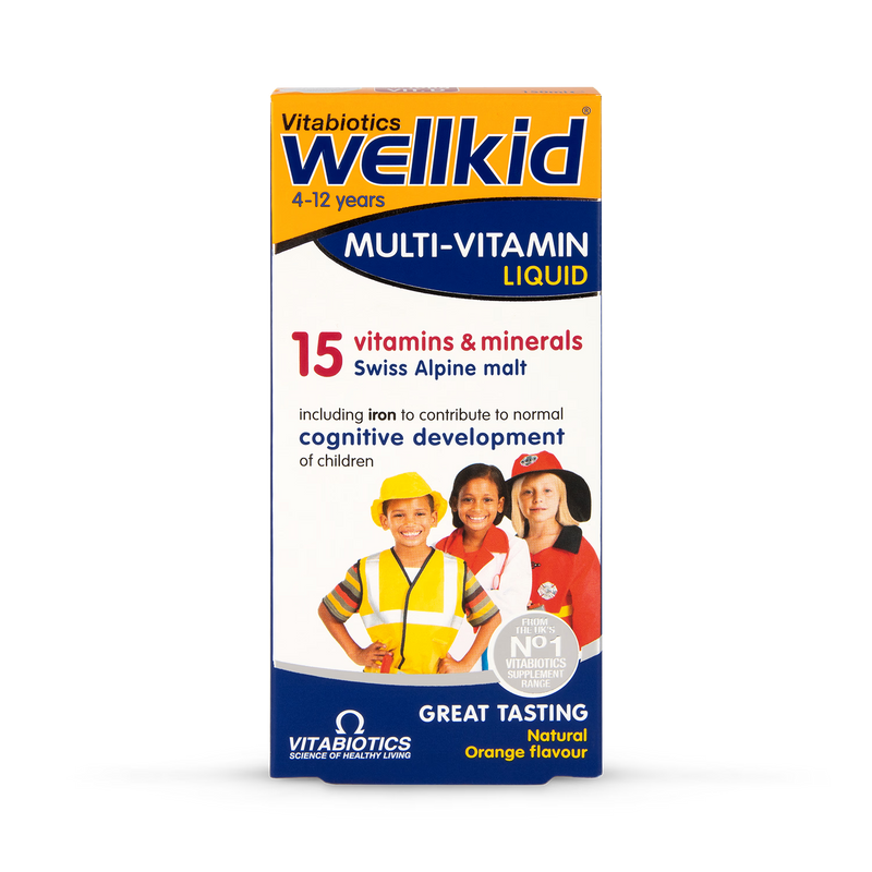 Vitabiotics Wellkid Multivitamin Liquid Orange 150ml (British brand)