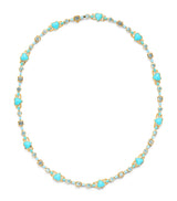 Harrods Emily P. Wheeler Yellow Gold, Turquoise and Blue Topaz Heart Choker- Buy online at McGrocer