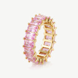 Superdrug MUCHV Gold Emerald Cut Pink Ring- Buy online at McGrocer