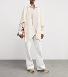 100% Cashmere Long Sleeve Stole with Panelling and Scalloped Edges