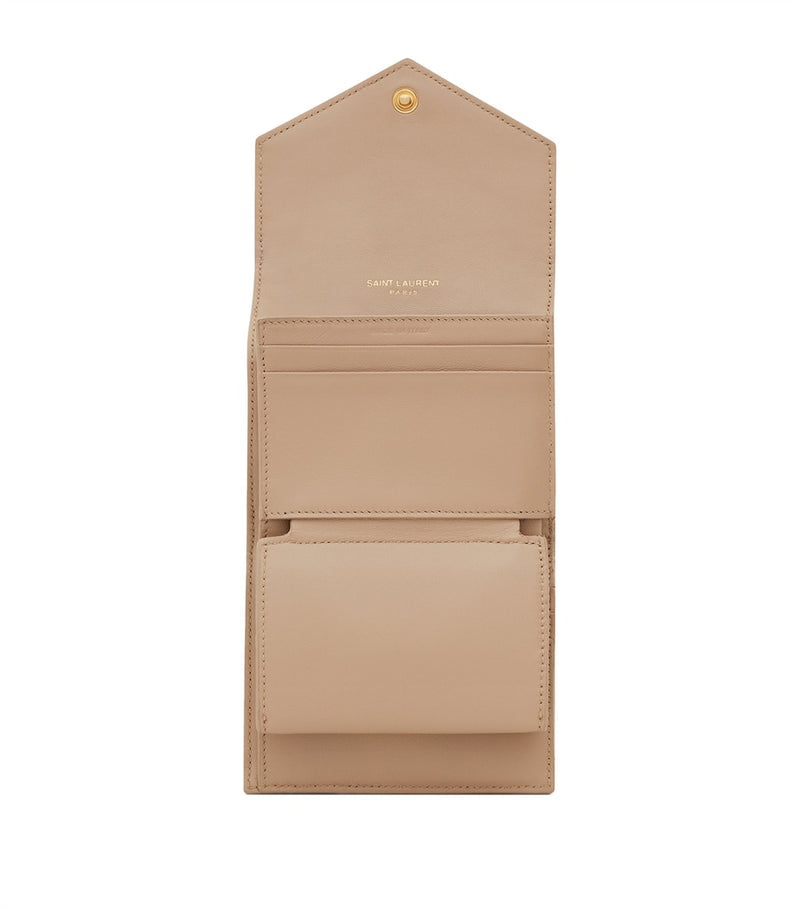Saint Laurent small monogram matelassé envelope wallet, imported from the UK