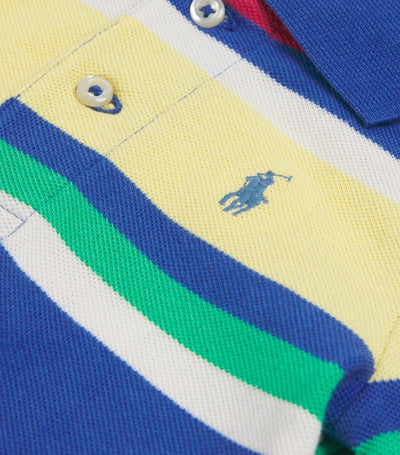 Baumwoll-Streifen-Poloshirt-Strampler für Kleinkinder 3-12 Monate