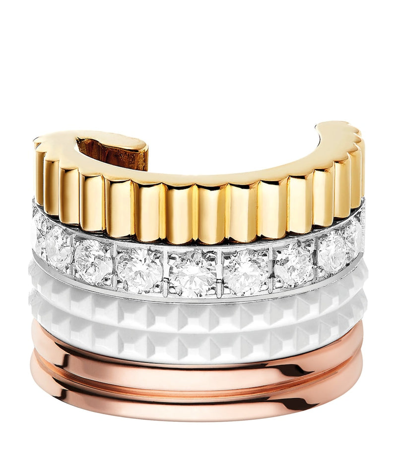Boucheron Quatre White Edition single ear clip 18k gold diamonds, UK version
