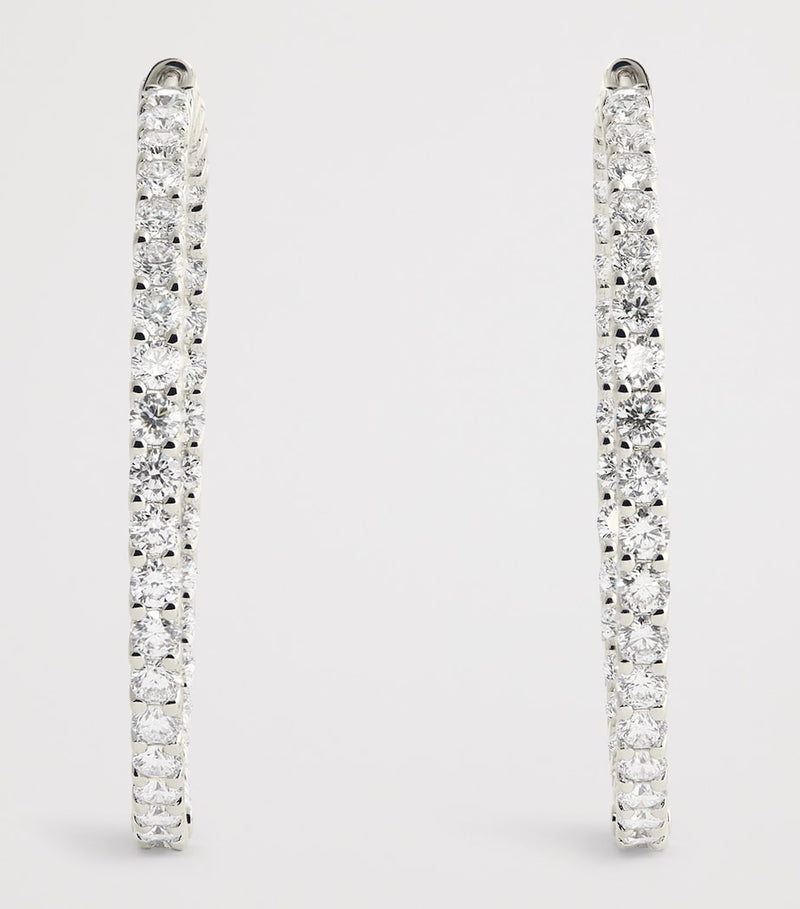 Harrods white gold diamond hoop earrings 5.84ctw, UK version