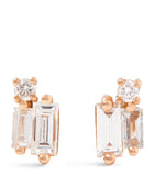 Suzanne Kalan rose gold diamond earrings, imported from the UK