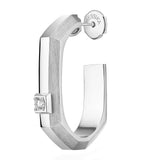 Messika Modernist small white gold diamond hoop earring 0.03ct, imported from the UK