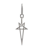 Rick Owens Pentagram keyring brushed palladium, UK version