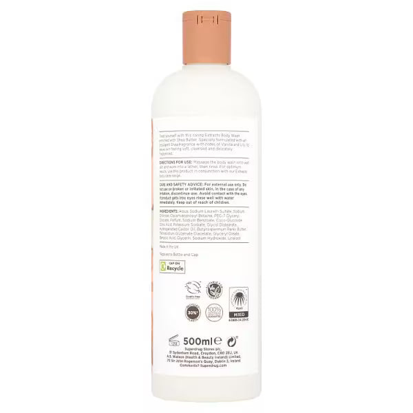 Superdrug Extracts Shea Body Wash 500ml (British brand)