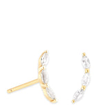 Astrid & Miyu gold topaz marquise stud earrings, imported from the UK