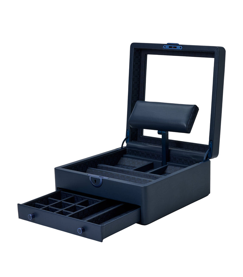 WOLF Earth Watch Box apple leather glass lid, imported from the UK
