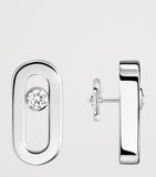 Messika Move Uno white gold stud earrings 0.03ct, imported from the UK