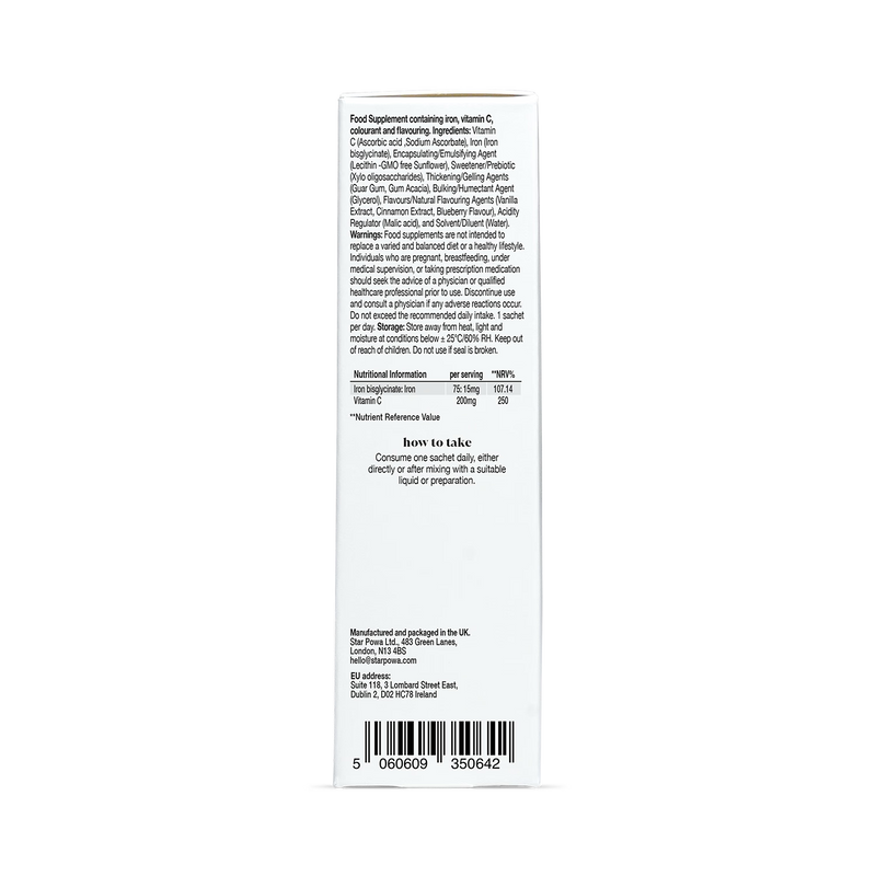 Starpowa liposomal iron supplement 14 sachets - British product