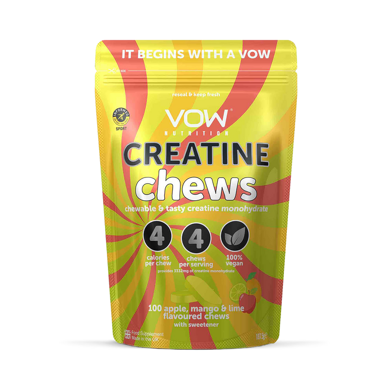 Vow Nutrition Creatine Chews Pomme Mangue et Citron Vert 100 Chews, version UK