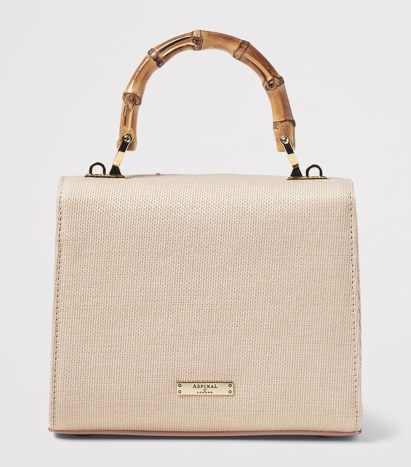 Aspinal of London Mayfair midi canvas handbag - British product