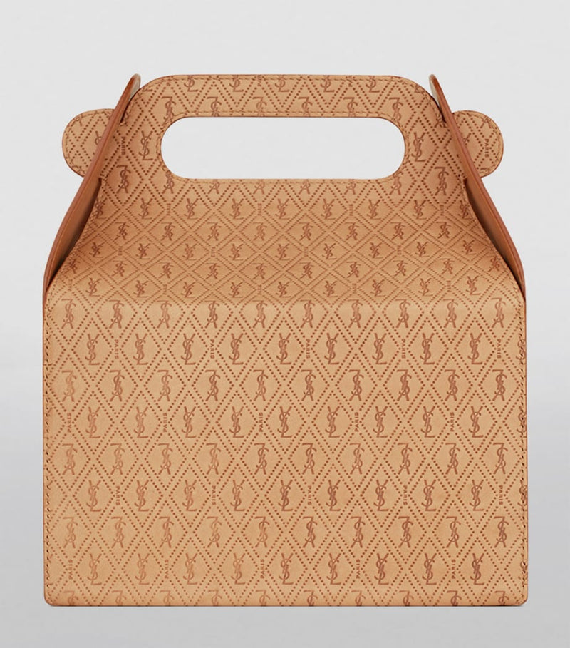 Saint Laurent embossed take-away box bag with silver hardware, UK version