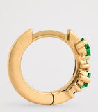 Suzanne Kalan huggie earrings yellow gold emeralds diamonds, imported from the UK