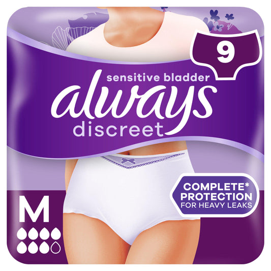 Always Discreet Underwear Incontinence Pants Plus Medium x9 GOODS Sainsburys   