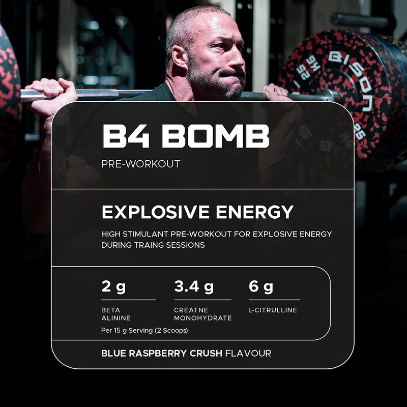 USN B4 Bomb pre-workout Blue Raspberry 300g (British brand)