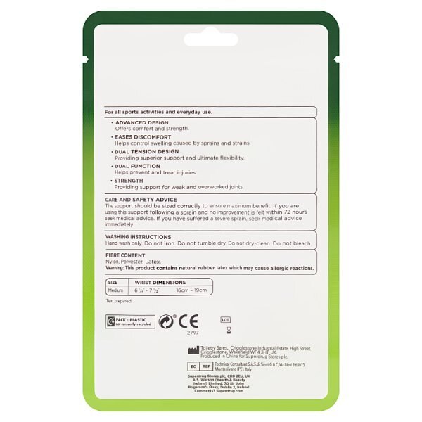 Superdrug Elasticated Wrist Joint Support Medium GOODS Superdrug