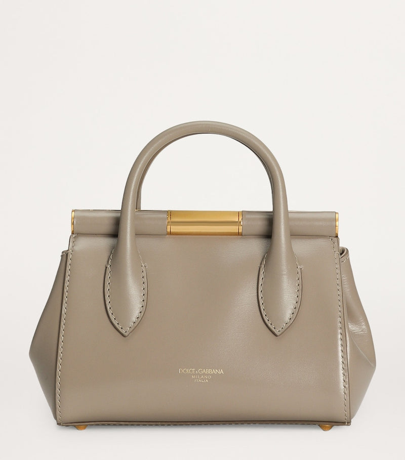 Dolce&Gabbana leather top-handle bag gold-tone hardware, imported from the UK