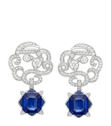 Harrods Boodles Platinum, Diamond and Sapphire The Palace Collection Royal Porcelain Earrings- Buy online at McGrocer