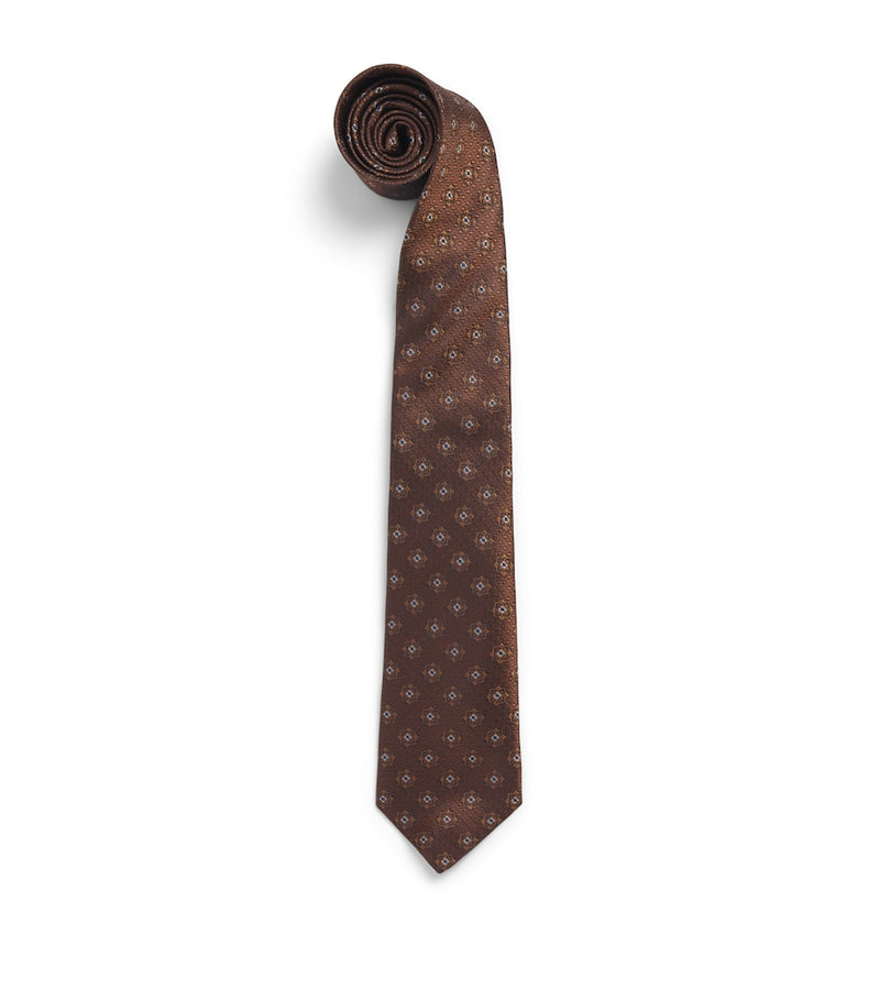 Canali silk jacquard tie 8cm, made in Italy, UK version