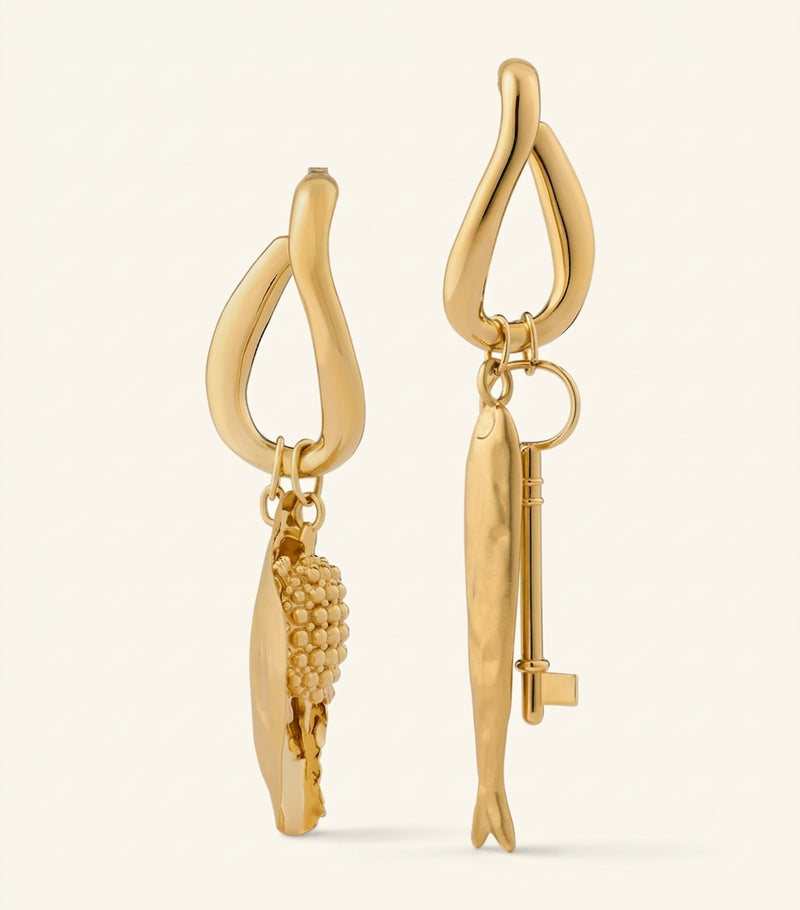 Givenchy charms earrings gold-tone hoop, UK version