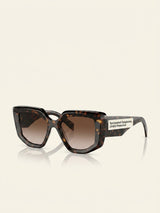 John Lewis Prada PR 14ZS Women's Irregular Sunglasses, Tortoise/Brown Gradient- Buy online at McGrocer