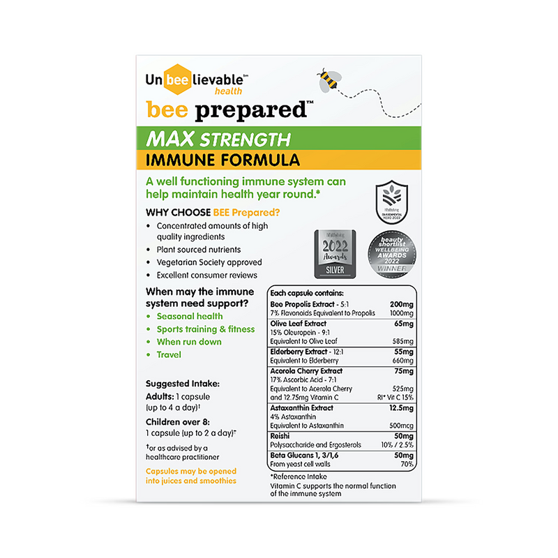 Unbeelievable Bee Propolis supplements 20 capsules (British brand)