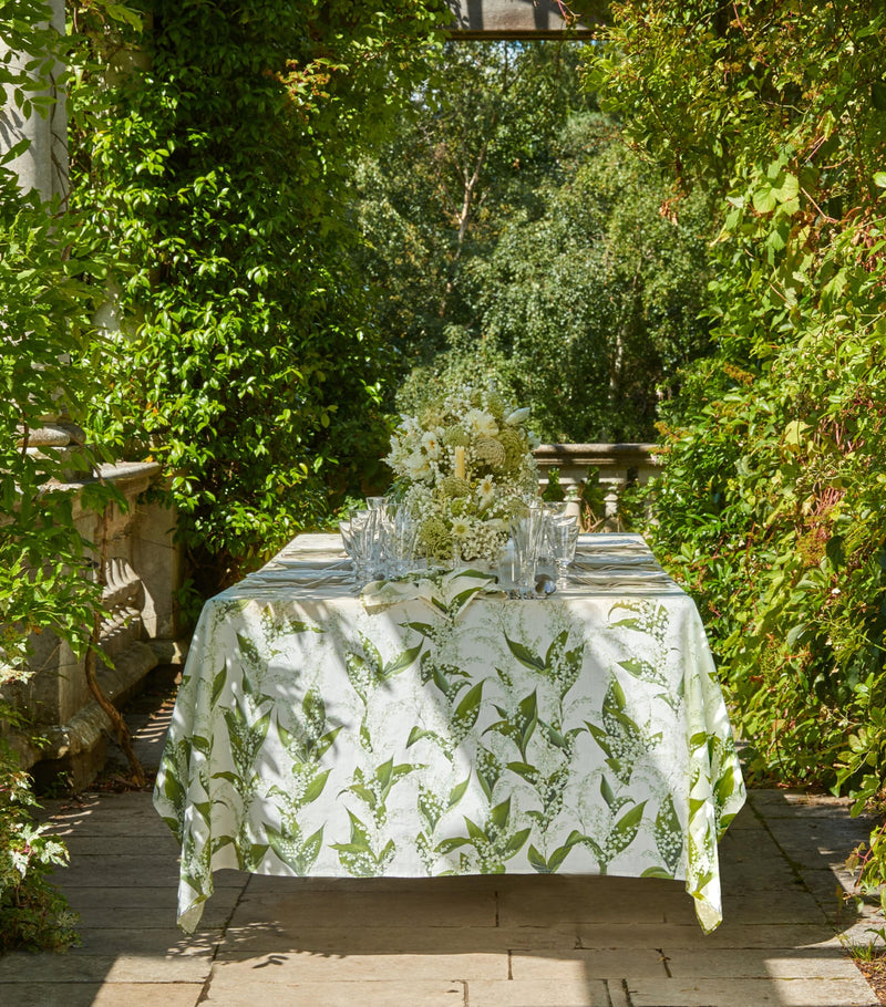 Summerill & Bishop linen Lily of the Valley tablecloth 165cm x 380cm (British brand)