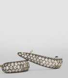 Eva Fehren blackened white gold and diamond claw stud earrings, imported from the UK