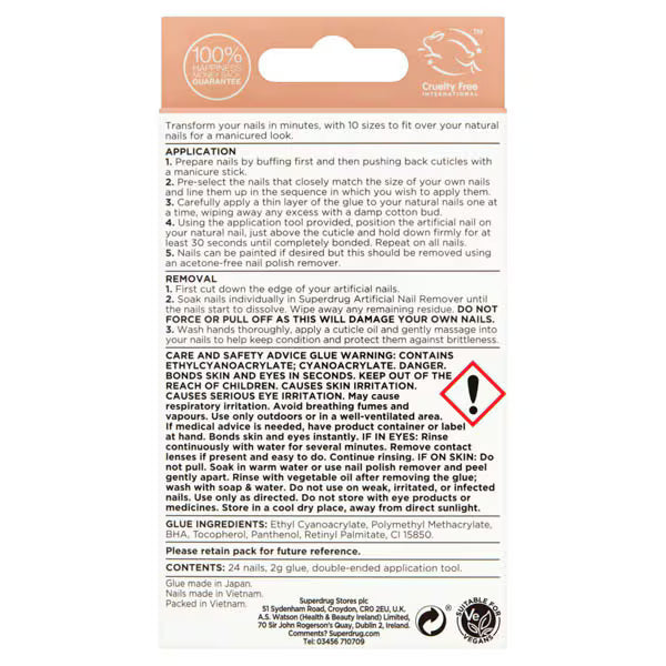Finishing Touches artificial nails darker nude, UK version