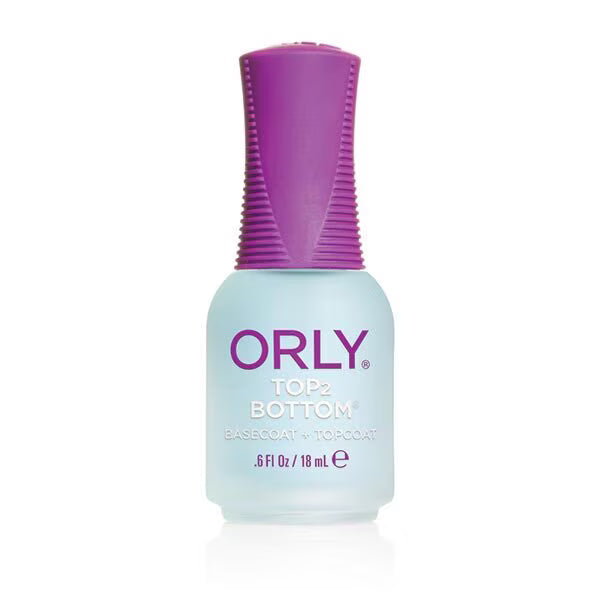 Orly Top 2 Bottom Two-In-One Basecoat & Topcoat 18ml, imported from the UK