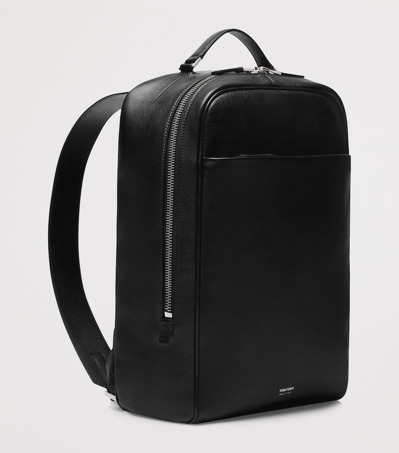 TOM FORD leather backpack with silver-tone hardware (British brand)