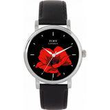 Superdrug Toff London Black Ladies Red Poppy Flower Watch- Buy online at McGrocer