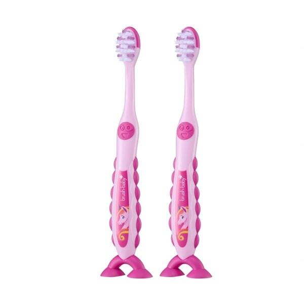 Brush Baby Unicorn FlossBrush Toothbrushes Double Pack - British product