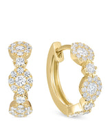 Harrods David Morris Yellow Gold and Diamond Triolette Oval Hoop Earrings- Buy online at McGrocer