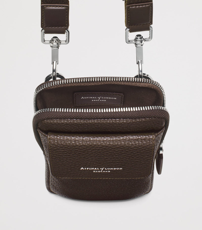 Aspinal of London leather reporter cross-body phone pouch (British brand)