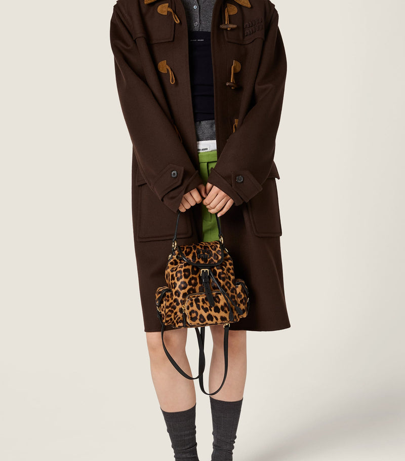 Miu Miu leopard calf hair backpack luxury accessory - British product