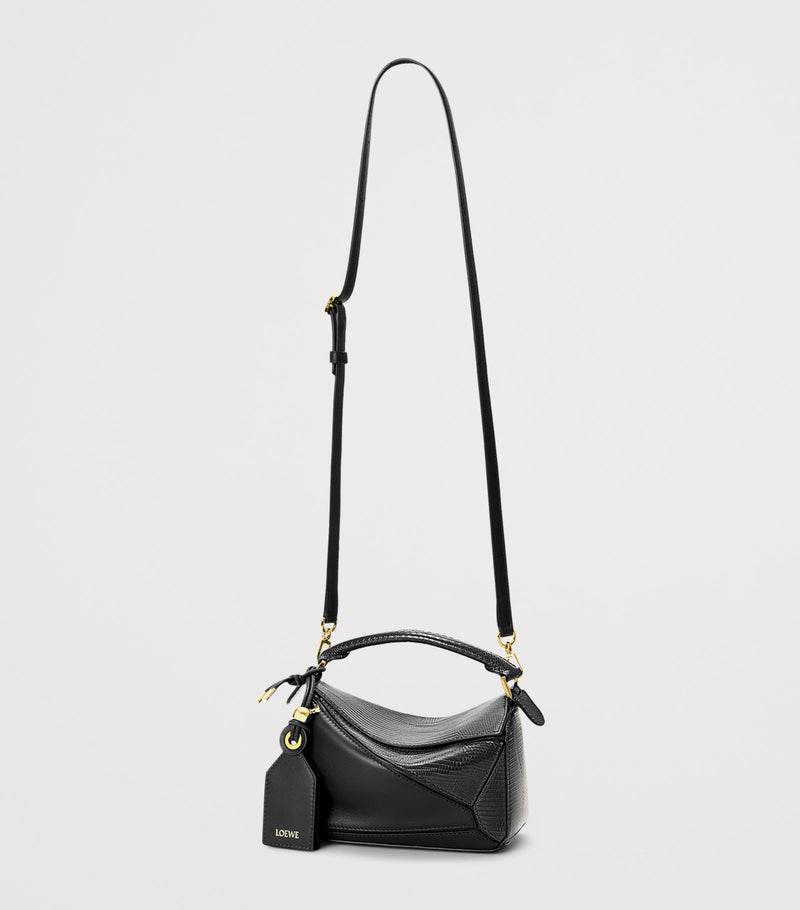 LOEWE Mini Puzzle Bag lizard skin 12.5cm, imported from the UK