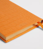Smythson Mara leather croc-embossed notebook 20cm, imported from the UK