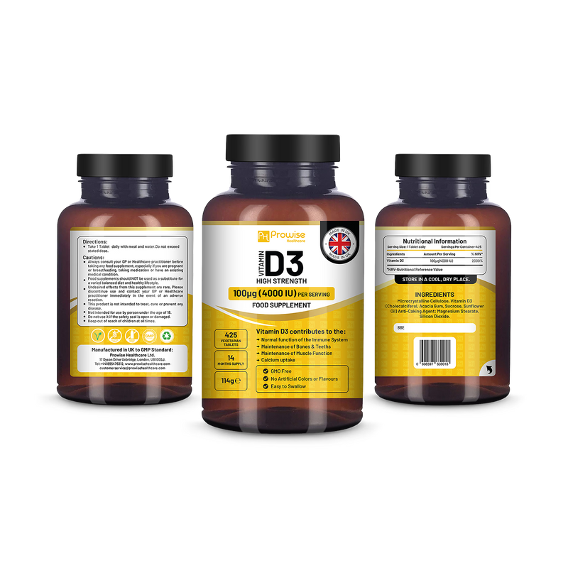 Prowise Healthcare Vitamin D3 4000 IU 425 tablets, UK version
