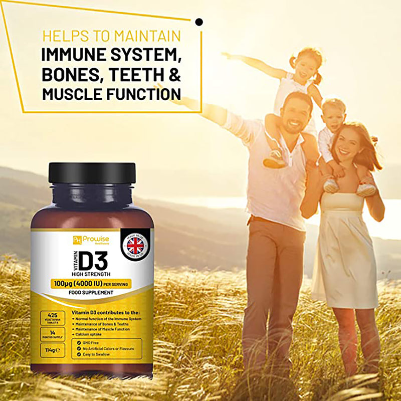 Prowise Healthcare Vitamin D3 4000 IU 425 tablets, UK version