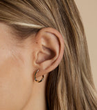 Astrid & Miyu yellow gold Molten hoop earrings 1.2cm - British product